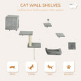 Load image into Gallery viewer, Cat Wall Shelves, 6-Piece Cat Wall Furniture Set with Condo, Platforms, Sisal Scratching Post, Bed and Toy Ball, for Climbing, Sleeping, Playing, Grey

