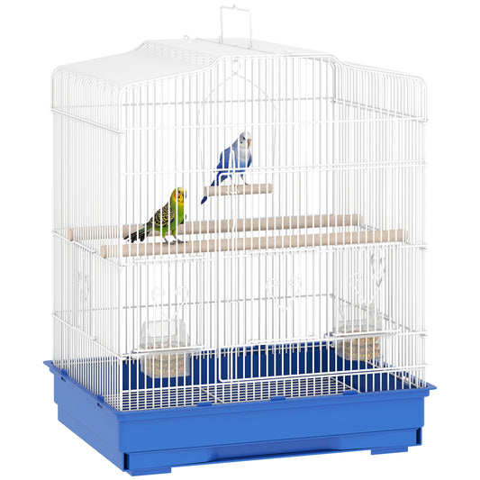 23" Large Bird Cage for Finches, Canaries Budgies, Parrot Cage with Accessories Handle, Blue