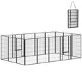 Load image into Gallery viewer, 16 Panels Dog Playpen, 27"W x 47"H Heavy Duty Pet Fence with Door & Strap for Indoor Outdoor Backyard Garden, Portable & Foldable Puppy Pet Pen for Large Dogs
