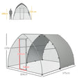 Load image into Gallery viewer, Walk In Chicken Run, Galvanised Chicken Coop Outdoor with Cover, Poultry Cage, for 8-12 Chickens, Hens, Ducks, Rabbits, 3 x 3.8 x 2.2m - Silver Tone
