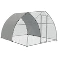 Load image into Gallery viewer, Walk In Chicken Run, Galvanised Chicken Coop Outdoor with Cover, Poultry Cage, for 8-12 Chickens, Hens, Ducks, Rabbits, 3 x 3.8 x 2.2m - Silver Tone
