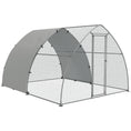 Load image into Gallery viewer, Walk In Chicken Run, Galvanised Chicken Coop Outdoor with Cover, Poultry Cage, for 8-12 Chickens, Hens, Ducks, Rabbits, 3 x 3.8 x 2.2m - Silver Tone
