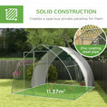 Load image into Gallery viewer, Walk In Chicken Run, Galvanised Chicken Coop Outdoor with Cover, Poultry Cage, for 8-12 Chickens, Hens, Ducks, Rabbits, 3 x 3.8 x 2.2m - Silver Tone
