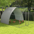 Load image into Gallery viewer, Walk In Chicken Run, Galvanised Chicken Coop Outdoor with Cover, Poultry Cage, for 8-12 Chickens, Hens, Ducks, Rabbits, 3 x 3.8 x 2.2m - Silver Tone
