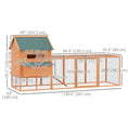 Load image into Gallery viewer, 137" Chicken Coop Wooden Large Hen House Deluxe Rabbit Hutch Lockable Poultry Cage Backyard with Nesting Box and Run, Orange
