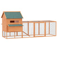 Load image into Gallery viewer, 137" Chicken Coop Wooden Large Hen House Deluxe Rabbit Hutch Lockable Poultry Cage Backyard with Nesting Box and Run, Orange

