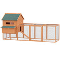 Load image into Gallery viewer, 137" Chicken Coop Wooden Large Hen House Deluxe Rabbit Hutch Lockable Poultry Cage Backyard with Nesting Box and Run, Orange
