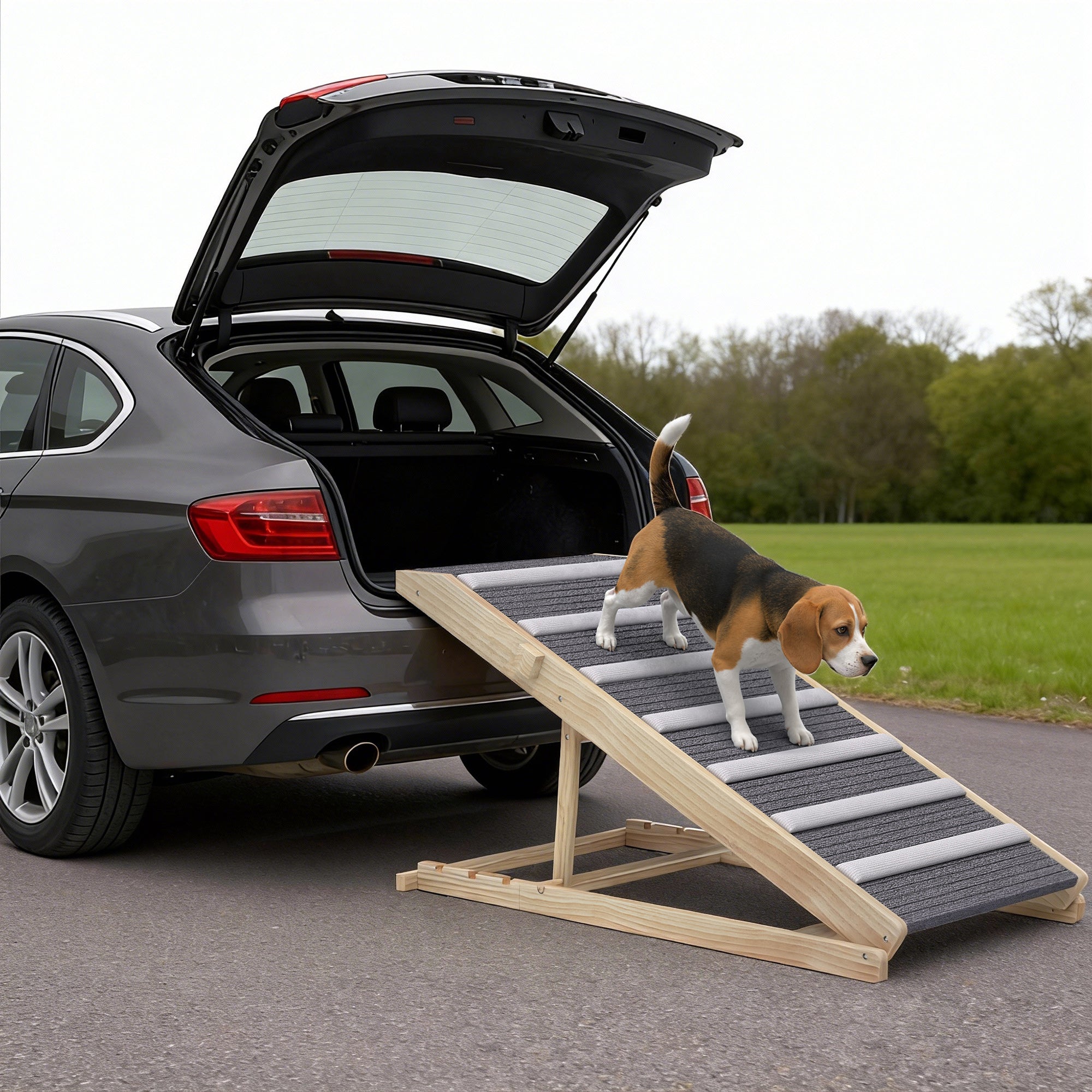 Dog Ramp for Car, Adjustable Folding Pet Ramp for Small Medium Large Dogs, 4 Adjustable Height Dog Climbing Ladder for High Bed and Sofa, 35/43/47/50 cm Height