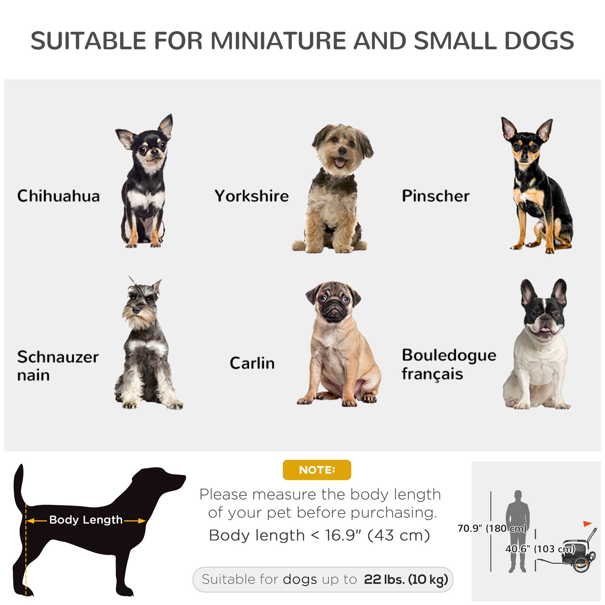 2 in 1 Dog Bike Trailer, Pet Cargo, Pet House with Safety Leash, Hitch, Quick-Release Wheels, Flag, Reflectors, Cushion, Dog Wagon for Small Dogs, Grey