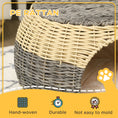Load image into Gallery viewer, Wicker Cat House, Rattan Raised Cat Bed, Cosy Kitten Cave with Soft Washable Cushion, Φ40 x 30cm
