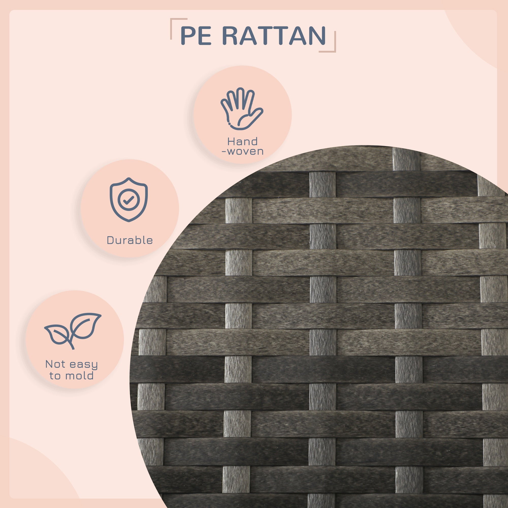 PawHut Outdoor Wicker Dog House with Canopy, Rattan Dog Bed with Soft Cushion Removable Cover for Medium and Large Dogs, Dark Gray