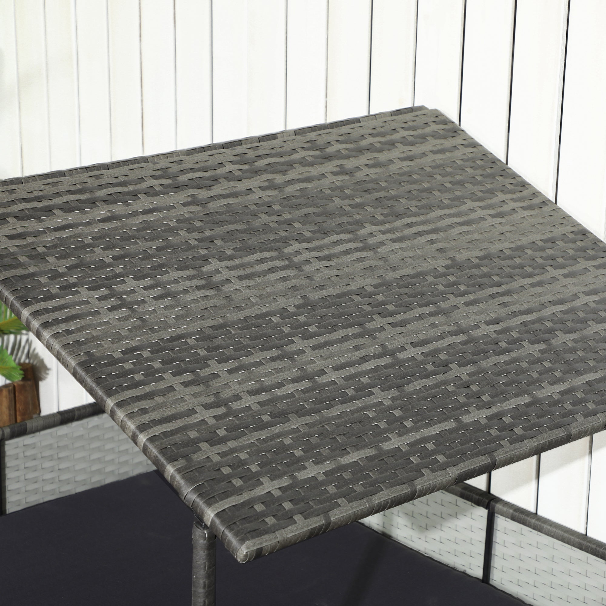 PawHut Outdoor Wicker Dog House with Canopy, Rattan Dog Bed with Soft Cushion Removable Cover for Medium and Large Dogs, Dark Gray