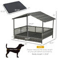 Load image into Gallery viewer, PawHut Outdoor Wicker Dog House with Canopy, Rattan Dog Bed with Soft Cushion Removable Cover for Medium and Large Dogs, Dark Gray
