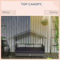 Load image into Gallery viewer, PawHut Outdoor Wicker Dog House with Canopy, Rattan Dog Bed with Soft Cushion Removable Cover for Medium and Large Dogs, Dark Gray
