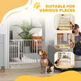 Charger l'image dans la visionneuse de la galerie, 29"-39" Wide Pet Gate with Door Dog Gate and Barrier Indoor for Stairs, 30 Inch Tall Pressure-Mounted Safety Gate, White
