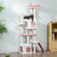 Load image into Gallery viewer, Cat Tree for Indoor Large Adult Cats, 65 Inch Kitty Tower Multi-Level with 2 Doors Condos, Plush Top Perch, Hammock, Sisal Scratching Posts, 4 Pompoms, Ramp, White
