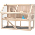 Load image into Gallery viewer, Wooden Hamster Cage, 3 Tier Small Animal Cage with Detachable 12.4" Deep Bottom, Hut, Seesaw, Exercise Wheel, Ramps, Hamster Habitat for Dwarf, Gerbil, 37" x 21" x 30"
