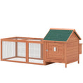 Load image into Gallery viewer, 72" Chicken Coop, Wooden Hen House for 2 Chickens, Poultry Cage with Run, Nesting Box, Removable Tray, Waterproof Roof, Ramp, Perch,Duck House Rabbit Hutch, Orange
