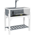 Load image into Gallery viewer, Wooden Tortoise House with Storage Shelf, Tortoise Enclosure Habitat with Clear Windows, Lamp Holder, Openable Top, Built-in Tray, for Indoor Use, Grey
