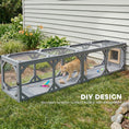 Load image into Gallery viewer, Cat Tunnel, Wooden Catio Outdoor Cat Enclosure with 2 Doors and Extendable Design, Wall-Mounted Pet Run for Indoor/Outdoor Use, Grey
