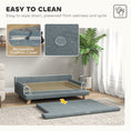 Charger l'image dans la visionneuse de la galerie, Dog Sofa, 39" Cat Couch with Removable Cushion, Washable Cover, Wooden Legs, Elevated Pet Cat Sofa for Medium & Large Dogs, Dark Grey
