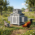Load image into Gallery viewer, Chicken Coop for 2 Chickens, Wooden Hen House with Nesting Box, Pull-Out Tray, Ventilation Windows, Poultry Hutch Rabbit Cage with Waterproof Roof, Roosting Bars and Ramp

