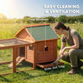 Load image into Gallery viewer, 72" Chicken Coop, Wooden Hen House for 2 Chickens, Poultry Cage with Run, Nesting Box, Removable Tray, Waterproof Roof, Ramp, Perch,Duck House Rabbit Hutch, Orange
