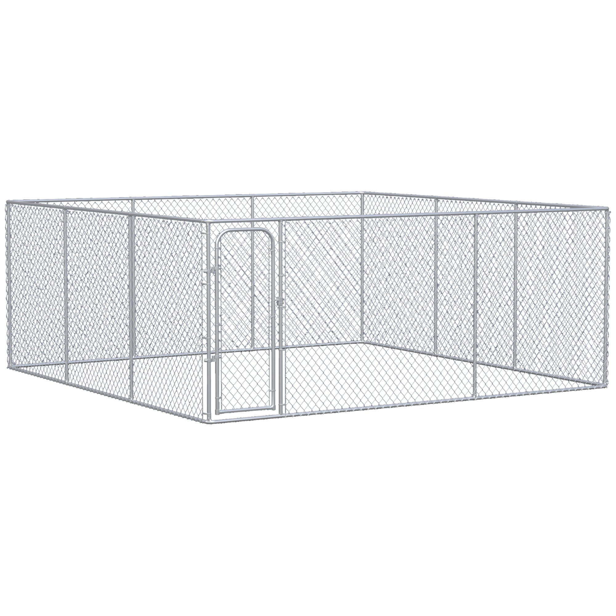 228 Sq. Ft. Dog Playpen Outdoor, Walk-in Dog Run Kennel Puppy Exercise Pen with Galvanized Steel Frame, for Small and Medium Dogs, 15.1' x 15.1' x 6'