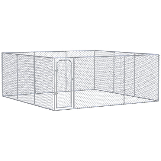228 Sq. Ft. Dog Playpen Outdoor, Walk-in Dog Run Kennel Puppy Exercise Pen with Galvanized Steel Frame, for Small and Medium Dogs, 15.1' x 15.1' x 6'