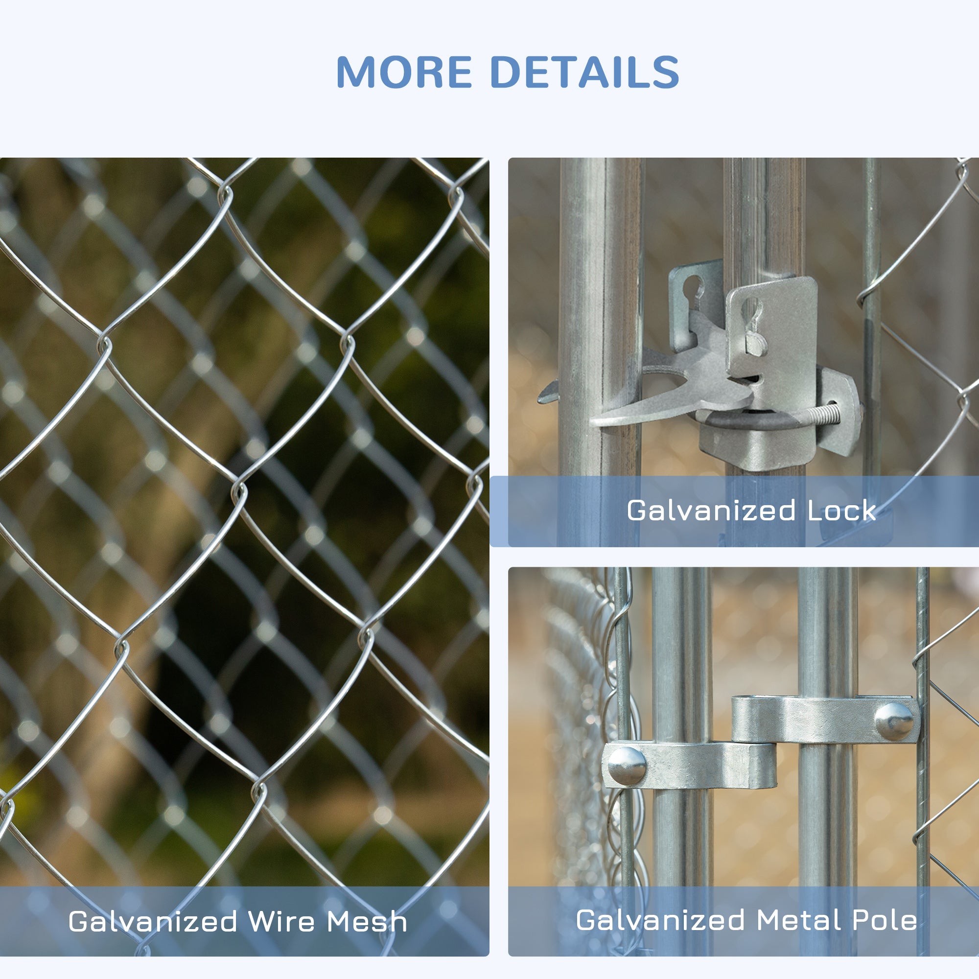 228 Sq. Ft. Dog Playpen Outdoor, Walk-in Dog Run Kennel Puppy Exercise Pen with Galvanized Steel Frame, for Small and Medium Dogs, 15.1' x 15.1' x 6'
