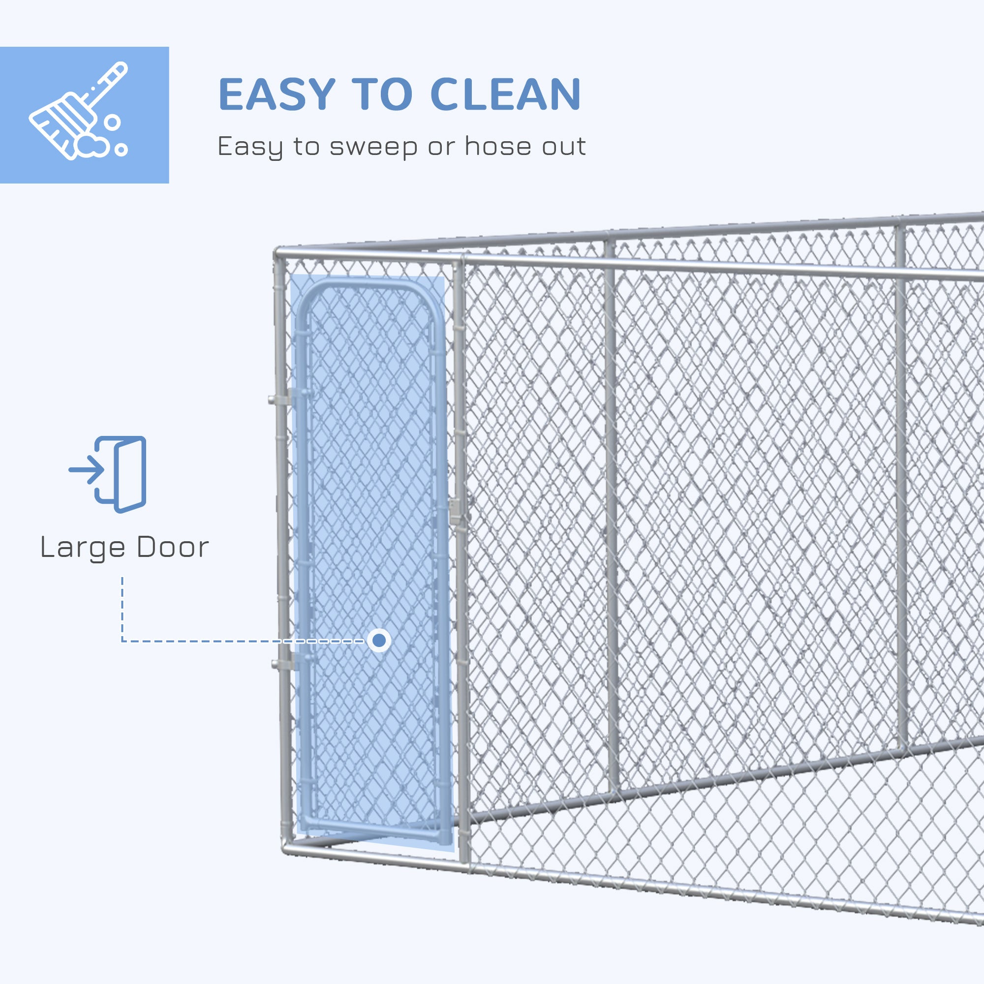 228 Sq. Ft. Dog Playpen Outdoor, Walk-in Dog Run Kennel Puppy Exercise Pen with Galvanized Steel Frame, for Small and Medium Dogs, 15.1' x 15.1' x 6'