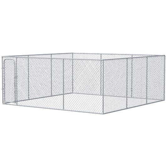 228 Sq. Ft. Dog Playpen Outdoor, Walk-in Dog Run Kennel Puppy Exercise Pen with Galvanized Steel Frame, for Small and Medium Dogs, 15.1' x 15.1' x 6'