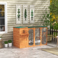 Load image into Gallery viewer, PawHut Catio Outdoor Cat Enclosure, Large Wood Kitten Cat House Enclosure with 3-Level Design, Weatherproof Roof, Big Hiding Areas, Multiple Platforms, Resting Box, 45"H, Orange

