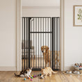 Charger l'image dans la visionneuse de la galerie, 55" Extra Tall Pet Gate for Cats and Dogs, 30-41" Wide Adjustable Pressure Mounted Baby Gate for Doorways, Hallways, Stairs, Includes 2 Extensions, No Drilling, Auto Close
