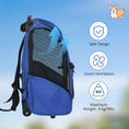 Load image into Gallery viewer, Pet Travel Backpack Bag Cat Puppy Dog Carrier w/ Trolley and Telescopic Handle Portable Stroller Wheel Luggage Bag (Blue)
