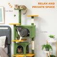 Charger l'image dans la visionneuse de la galerie, 63" Cat Tree, Cat Tower for Indoor Cats with Scratching Posts, Cat Condos, Bed, Platforms, Ramp, Toy Ball, Cat Activity Center, Green
