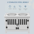 Load image into Gallery viewer, Raised Dog Bowls, Elevated Dog Feeder with 2 Stainless Bowls, Storage Cabinet, Door, for Extra Large Dogs, White
