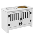 Load image into Gallery viewer, Raised Dog Bowls, Elevated Dog Feeder with 2 Stainless Bowls, Storage Cabinet, Door, for Extra Large Dogs, White
