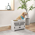 Load image into Gallery viewer, Raised Dog Bowls, Elevated Dog Feeder with 2 Stainless Bowls, Storage Cabinet, Door, for Extra Large Dogs, White
