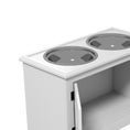 Load image into Gallery viewer, Raised Dog Bowls for Large Dogs, Pet Feeding Station, Doors with Latch, Storage Cabinet, Two Stainless Steel Bowls - White
