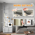 Load image into Gallery viewer, Cat Tree with Hidden Litter Box, 2-in-1 Floor-to-Ceiling Cat Litter Box Furniture with Cat House, Bed, Hammock, Scratching Posts and Platforms for Indoor Use - Grey
