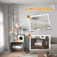 Load image into Gallery viewer, Cat Tree with Hidden Litter Box, 2-in-1 Floor-to-Ceiling Cat Litter Box Furniture with Cat House, Bed, Hammock, Scratching Posts and Platforms for Indoor Use - Grey
