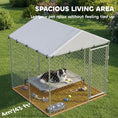 Charger l'image dans la visionneuse de la galerie, Outdoor Dog Kennel Dog Run with Water and UV Resistant Cover for Small and Medium Sized Pets, 6.6' x 6.6' x 6.6', Silver
