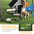 Load image into Gallery viewer, Outdoor Dog Kennel with 2 Rooms, Heavy Duty Dog Run with Rotating and Adjustable Height Bowls, Waterproof UV-Resistant Cover for Large Breeds, Ducks, 13.5' x 9.5' x 5'
