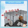 Load image into Gallery viewer, Large Hamster Cage, Gerbil Cage with Deep Glass Bottom, Tunnels, Non-Slip Ramps, Exercise Wheels, Water Bottle, Dish, 60 x 40 x 57cm

