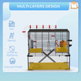 Load image into Gallery viewer, Large Hamster Cage, Gerbil Cage with Deep Glass Bottom, Tunnels, Non-Slip Ramps, Exercise Wheels, Water Bottle, Dish, 60 x 40 x 57cm
