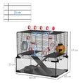 Load image into Gallery viewer, Large Hamster Cage, Gerbil Cage with Deep Glass Bottom, Tunnels, Non-Slip Ramps, Exercise Wheels, Water Bottle, Dish, 60 x 40 x 57cm

