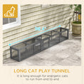 Load image into Gallery viewer, PawHut Cat Tunnel Outdoor, Wooden Cat Tube with Combinable Design, 8 Doors, 98" Cat Toys for Kitty, Puppy, Pet, House, Window, Cage, Dark Gray
