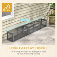 Load image into Gallery viewer, Wooden Cat Tunnel, Cat Play Tunnel 250cm Extra Long, with Eight Doors, L-Shape/Rectangle, for Cat, Rabbit, Puppy, Dark Grey
