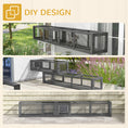 Load image into Gallery viewer, Wooden Cat Tunnel, Cat Play Tunnel 250cm Extra Long, with Eight Doors, L-Shape/Rectangle, for Cat, Rabbit, Puppy, Dark Grey
